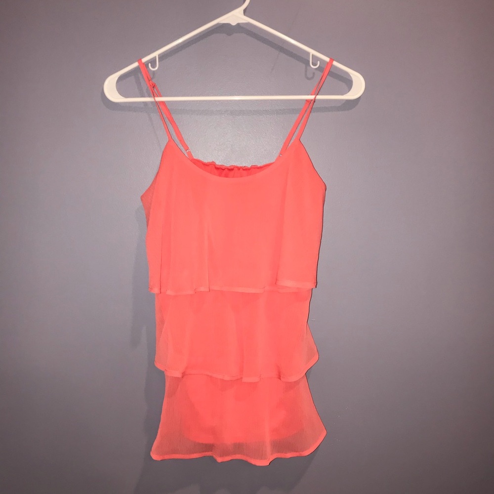 Candies Ruffled Pink Tank Top Size S